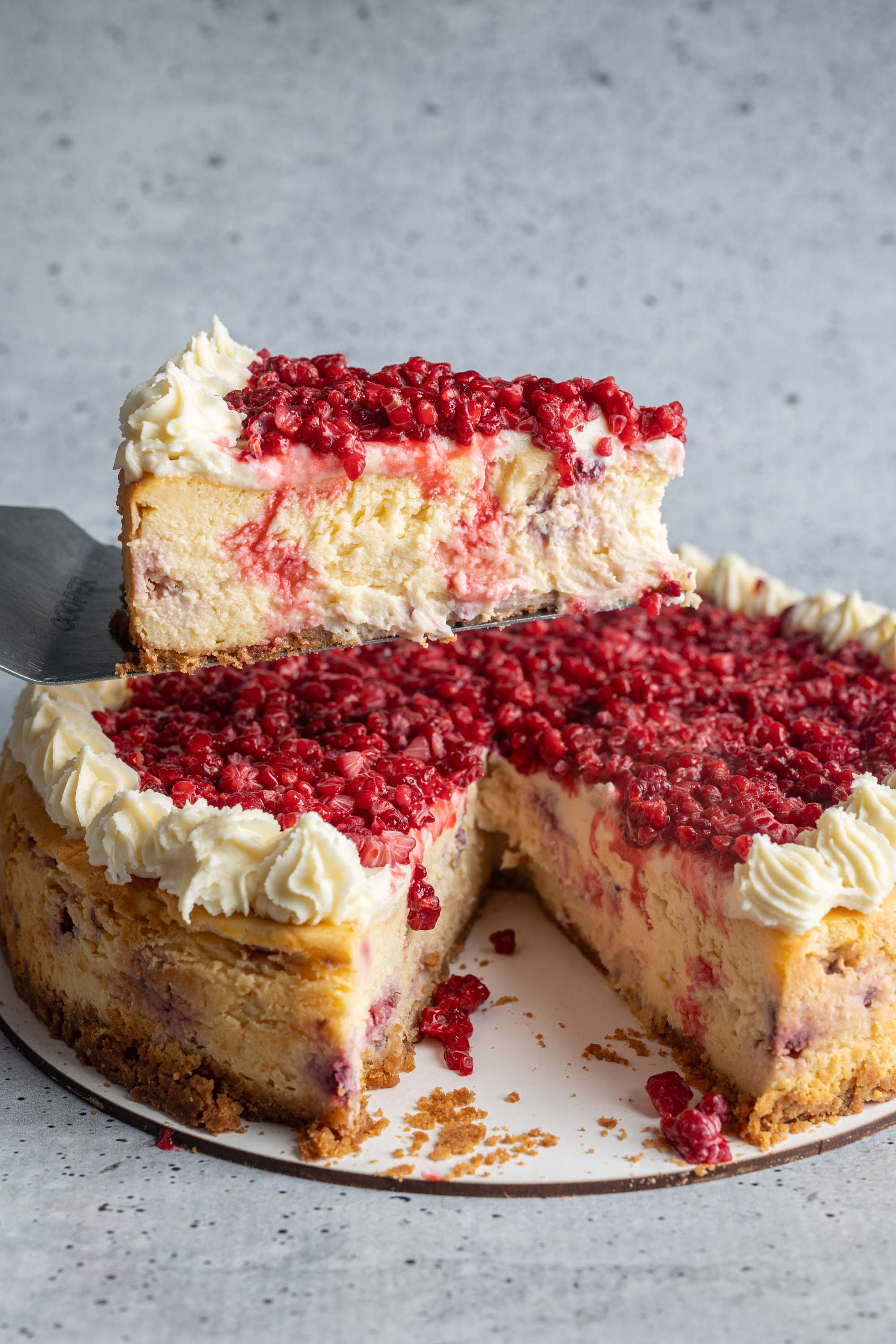 Cheesecake de Chocolate Blanco y Frambuesa